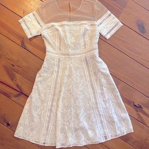 RACHEL Rachel Roy Nude Illusion GORGEOUS & Flattering Lace Dress, NWT & POCKETS!